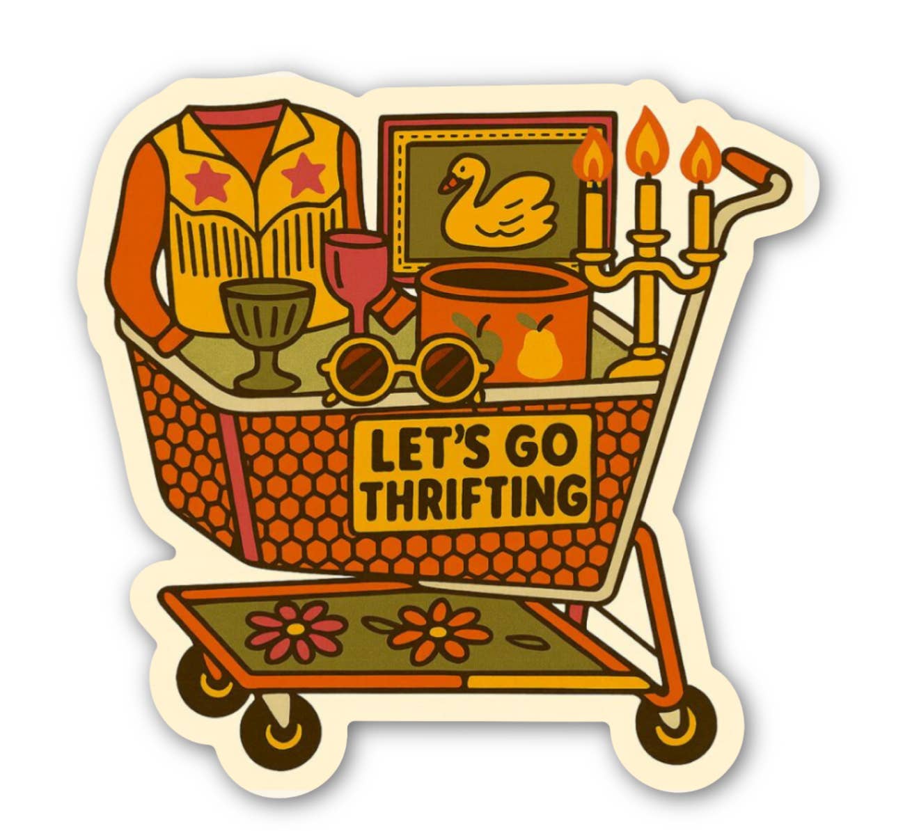 Let’s Go Thrifting Sticker