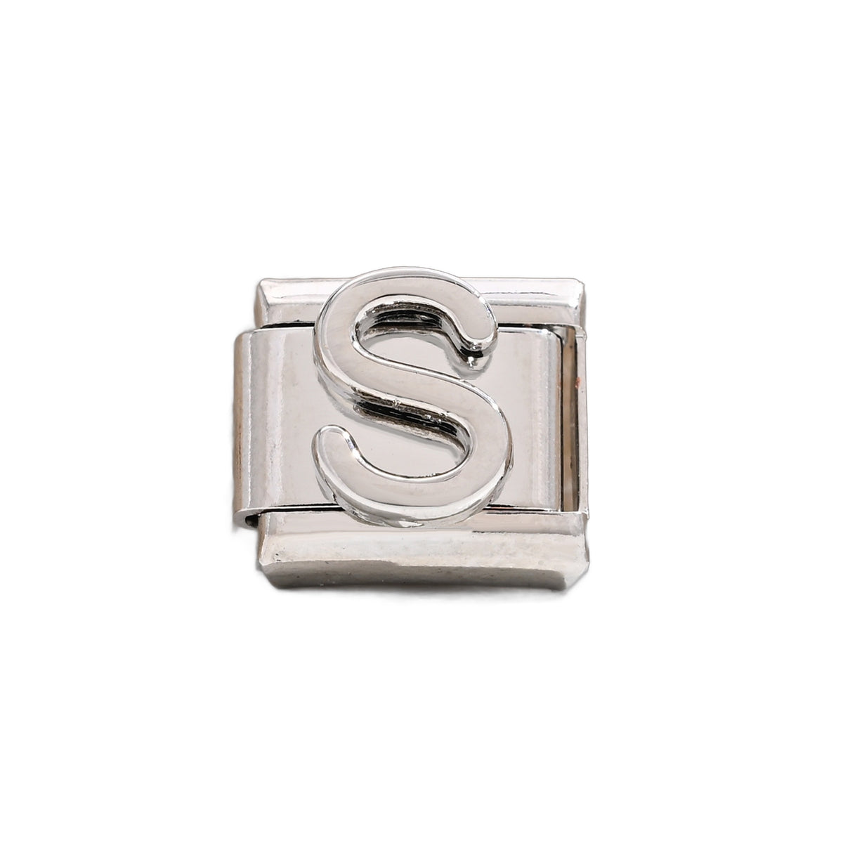 Silver Letter Italian Charm