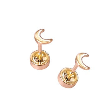 Crescent Moon Flatback Screwback Stud (Single or Pair!)