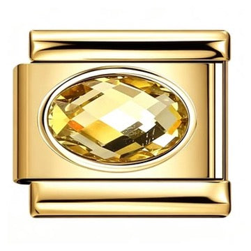 Gold Birthstone Italian Charm