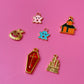Haunted House Gold Charm