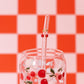 Cherry Charm Glass Straw