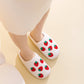 Strawberry Print Plush Slippers