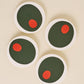Pimento Olive Coasters - Set of 4