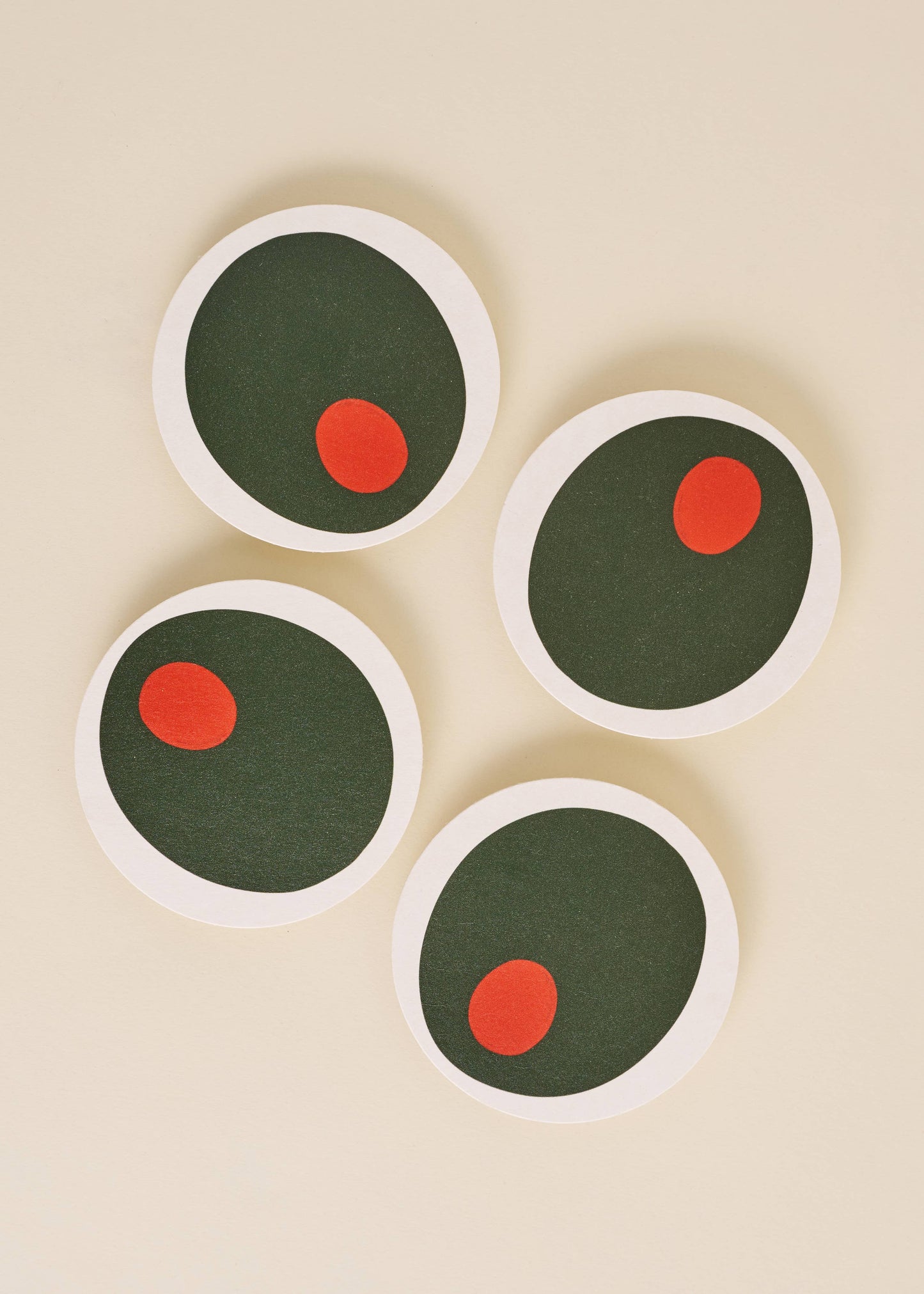 Pimento Olive Coasters - Set of 4