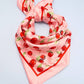 Cherry Print Silky Feel Bandana Scarf