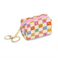 Checkerboard Blooms Key Chain Pouch