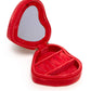 Fancy Heart Velvet Jewelry Zip Case
