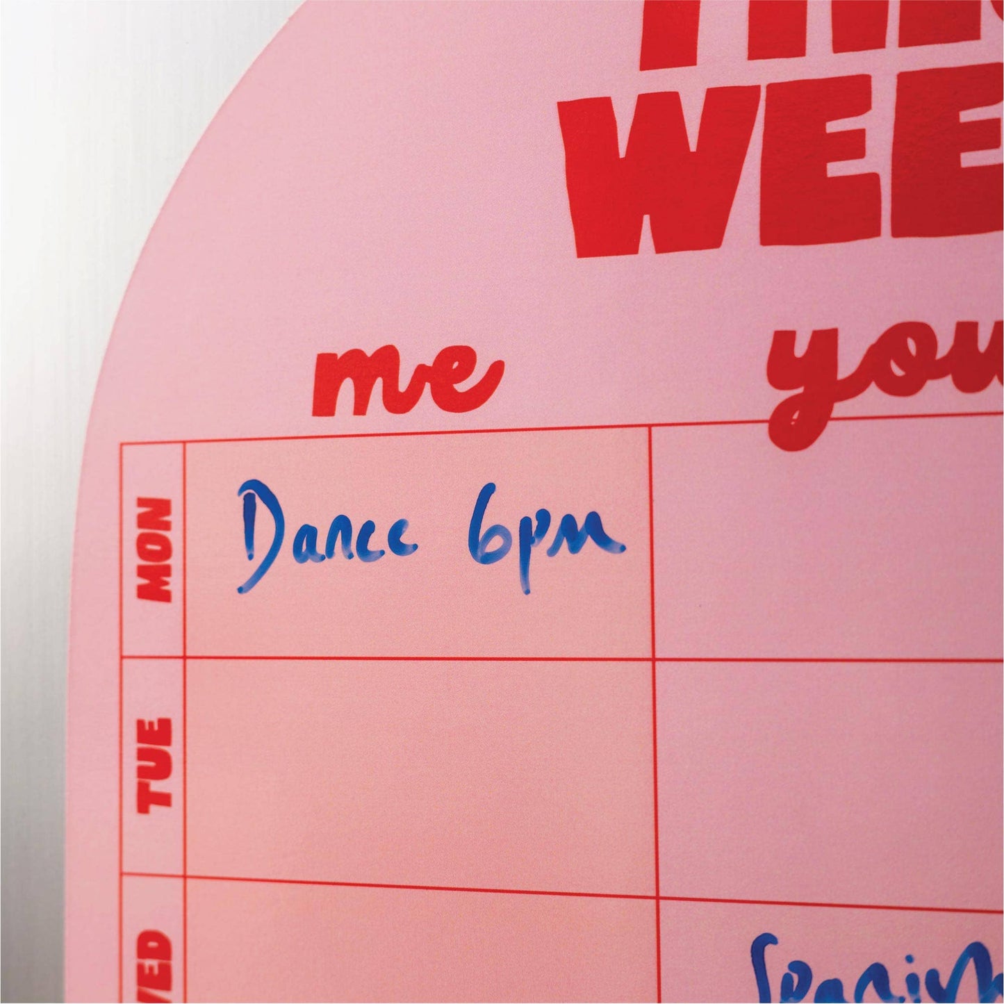Medium Magnetic Weekly Planner - Pink & Red