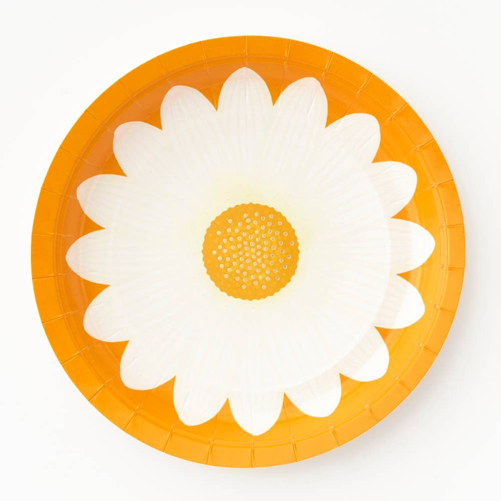 Retro Daisy Large Disposable Plates