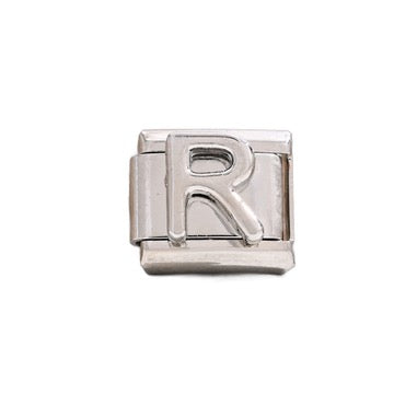 Silver Letter Italian Charm