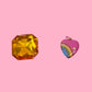 Enamel Rainbow Heart Gold Charm