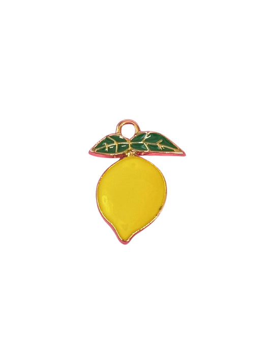 Enamel Lemon Gold Charm