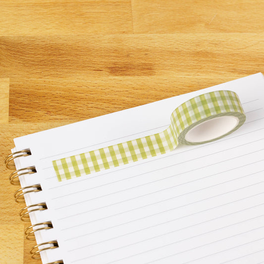 Green Gingham Washi Tape