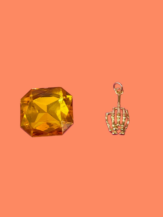 Skeleton Hand Gold Charm
