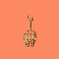 Skeleton Hand Gold Charm