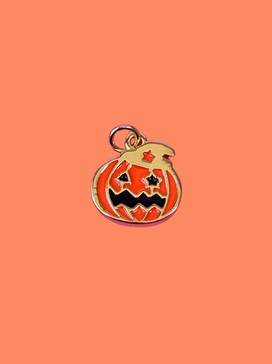 Enamel Pumpkin Gold Charm