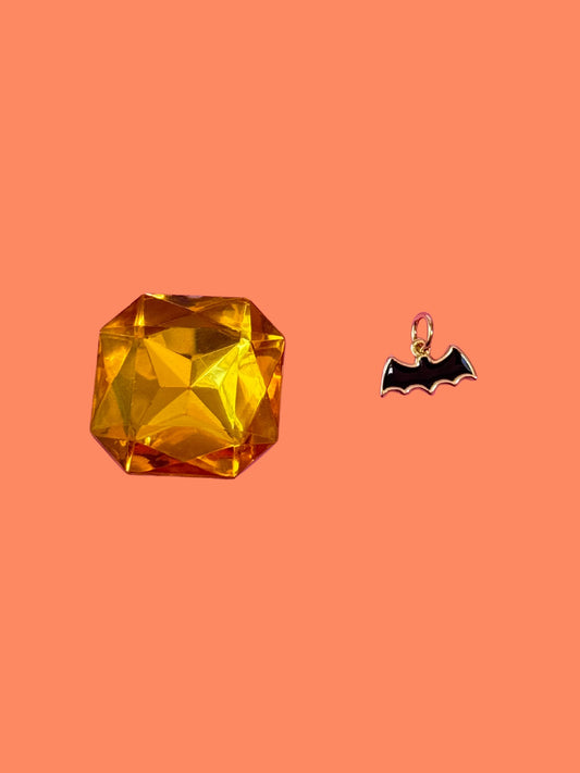 Enamel Bat Gold Charm
