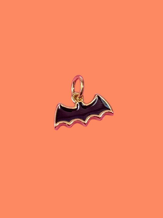 Enamel Bat Gold Charm