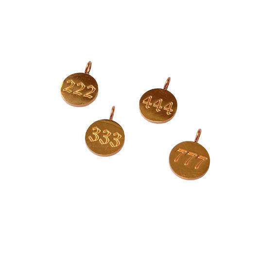 Angel Numbers Gold Charm