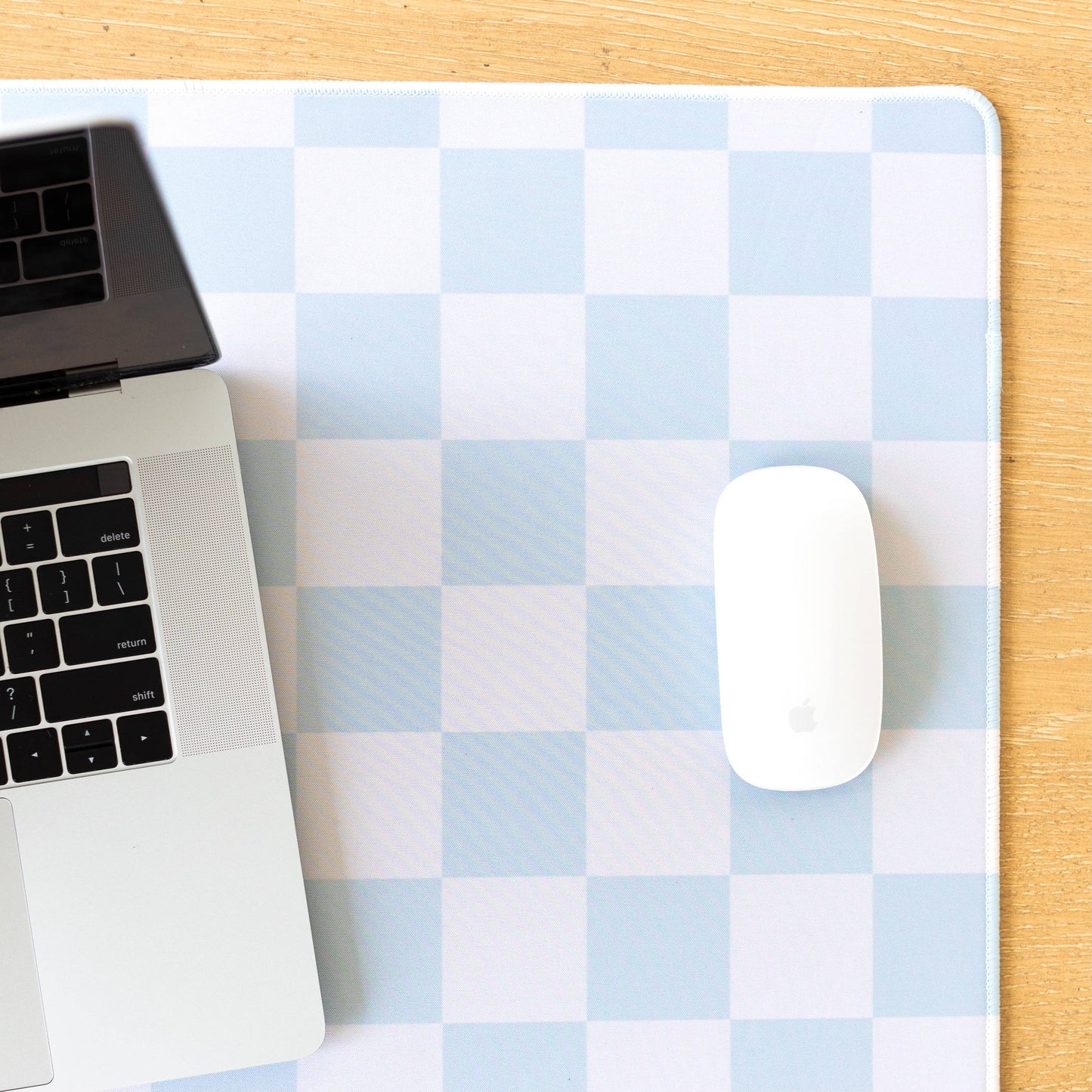 Blue Checkerboard Desk Pad