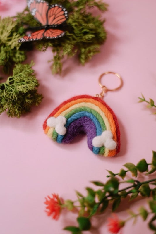 Rainbow Felt Keychain
