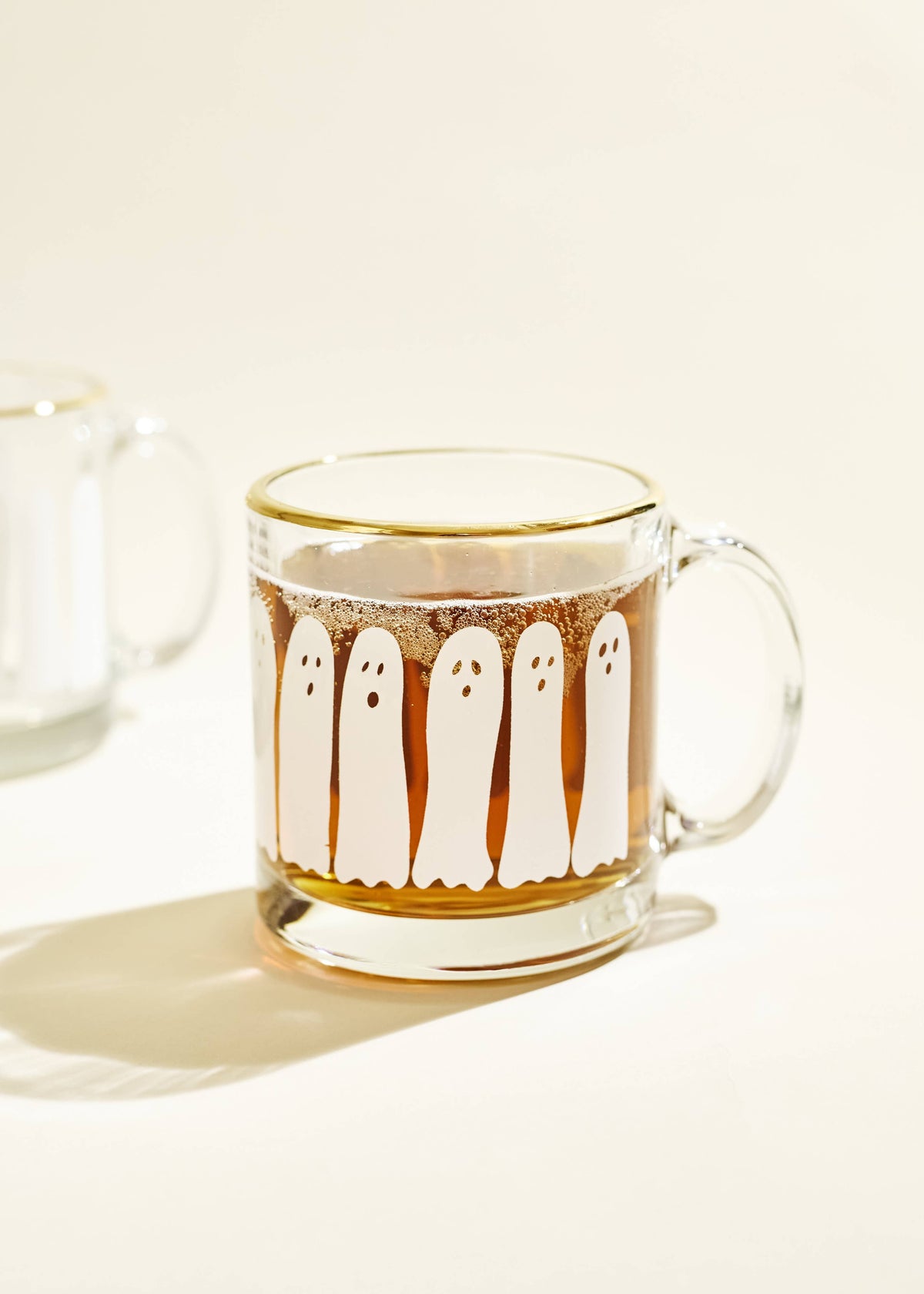 Boo Gold Rimmed Glass Coffee Mug