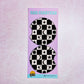 Black Moon and Stars Checkerboard Car Coasters 2-Pack
