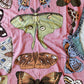 Moth Still Life Pink Tapestry Blanket