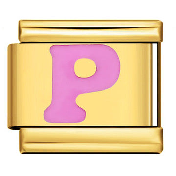 Gold Letter Italian Charm