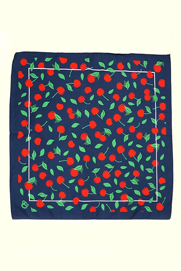 Cherry Silky Feel Bandana Scarf