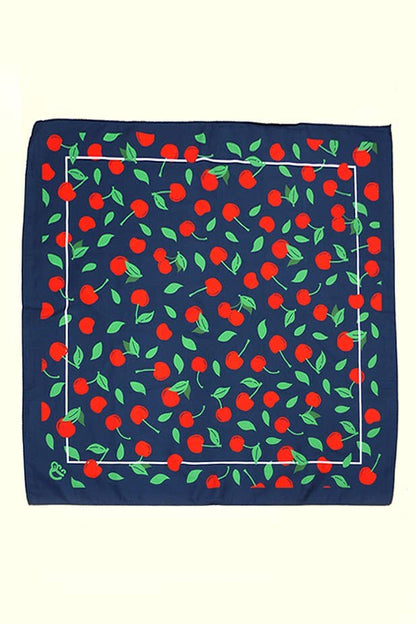 Cherry Silky Feel Bandana Scarf