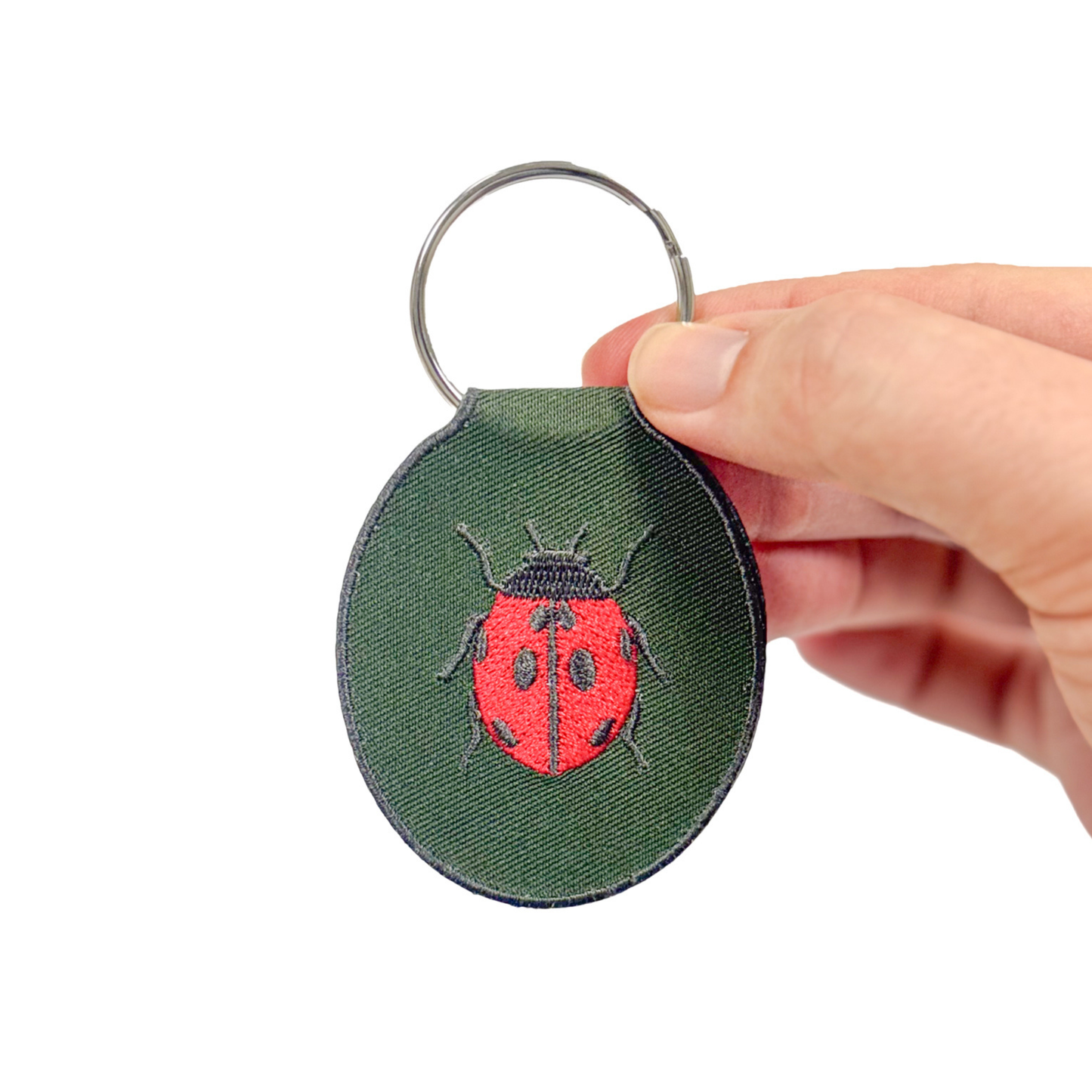 Ladybug Embroidered Keychain