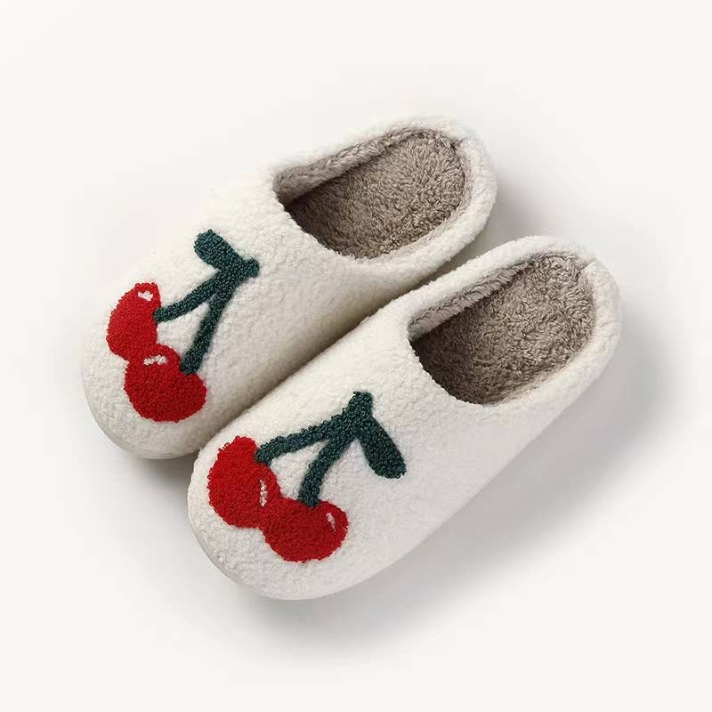 Cherry Plush Slippers