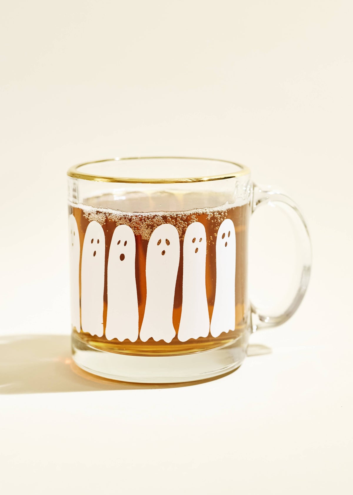 Boo Gold Rimmed Glass Coffee Mug