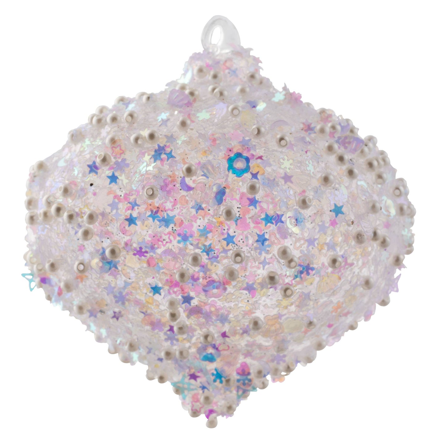 Iridescent Confetti Glass Clear Ornament