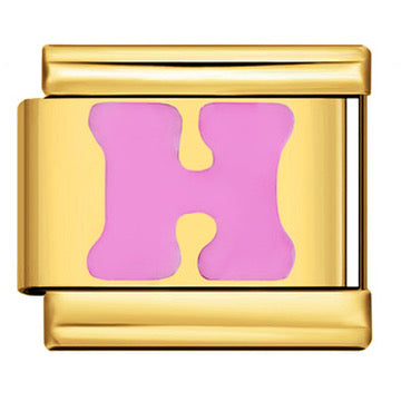 Gold Letter Italian Charm