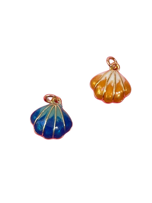 Enamel Seashell Gold Charm