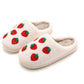 Strawberry Print Plush Slippers