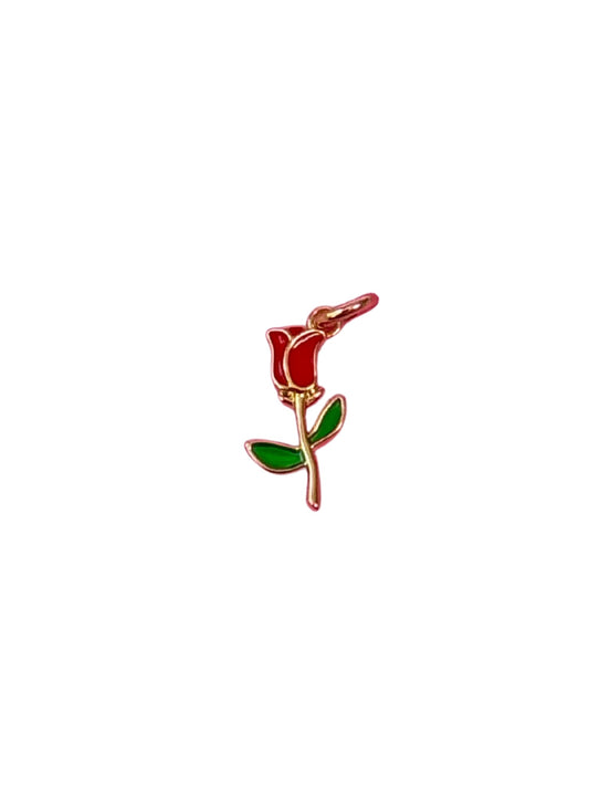 Rose Stem Gold Charm