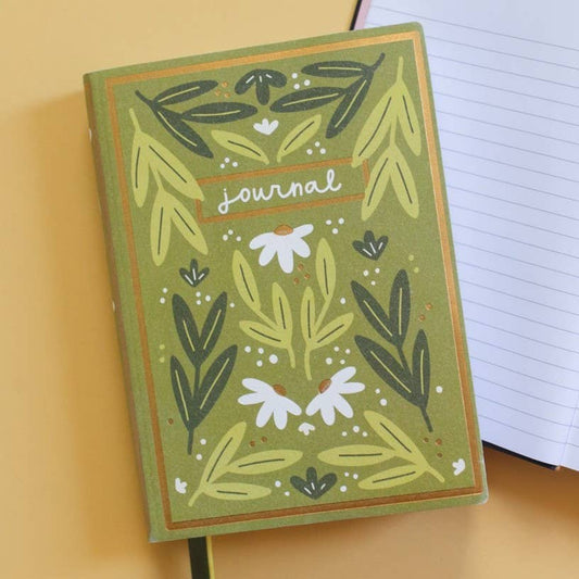 Green Floral Book Journal