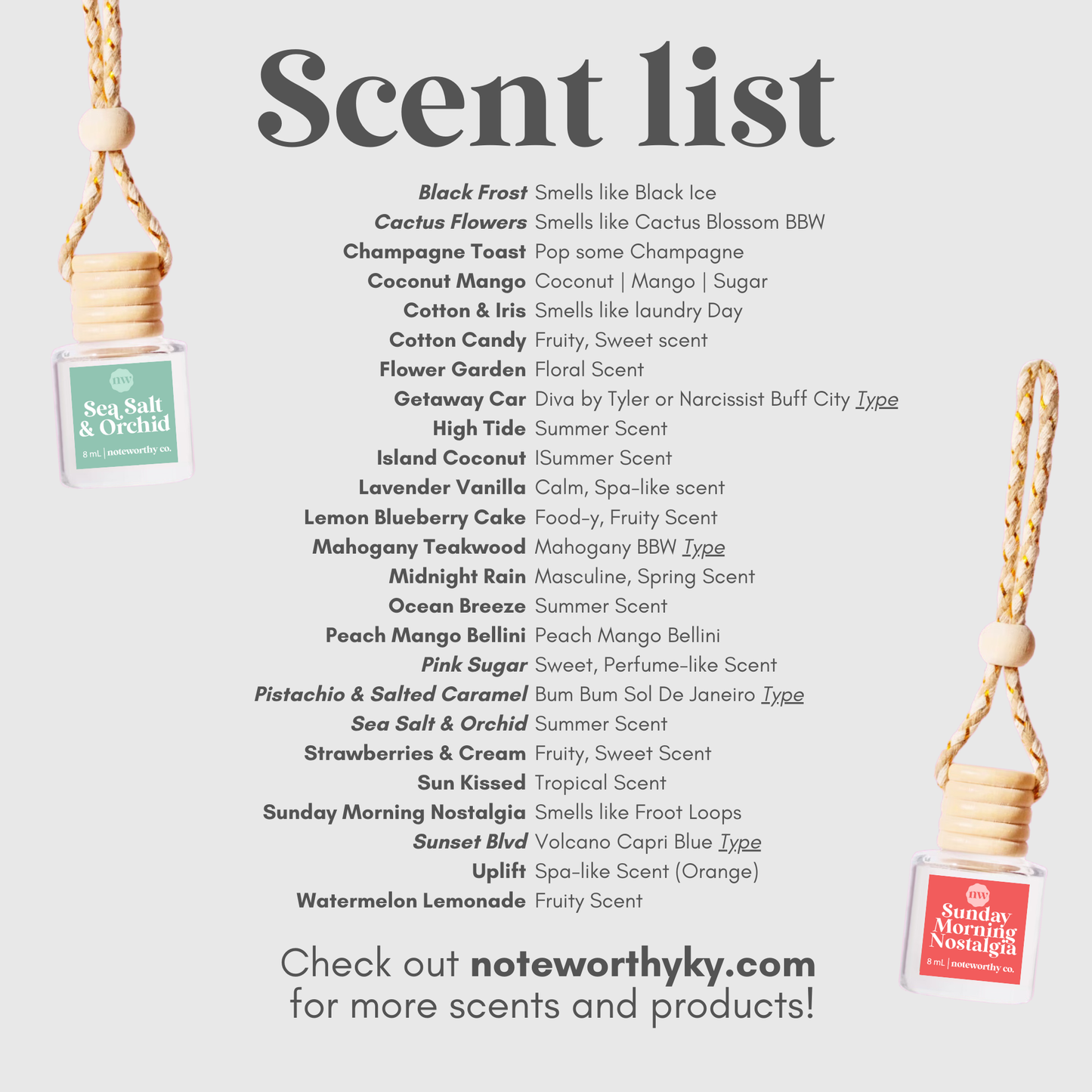 Car Diffusers Oil | 25 Scents