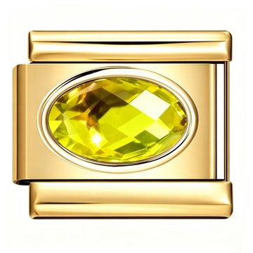 Gold Birthstone Italian Charm