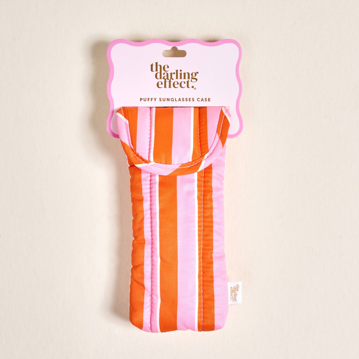 Puffy Sunglasses Case–Sicily Stripes Pink