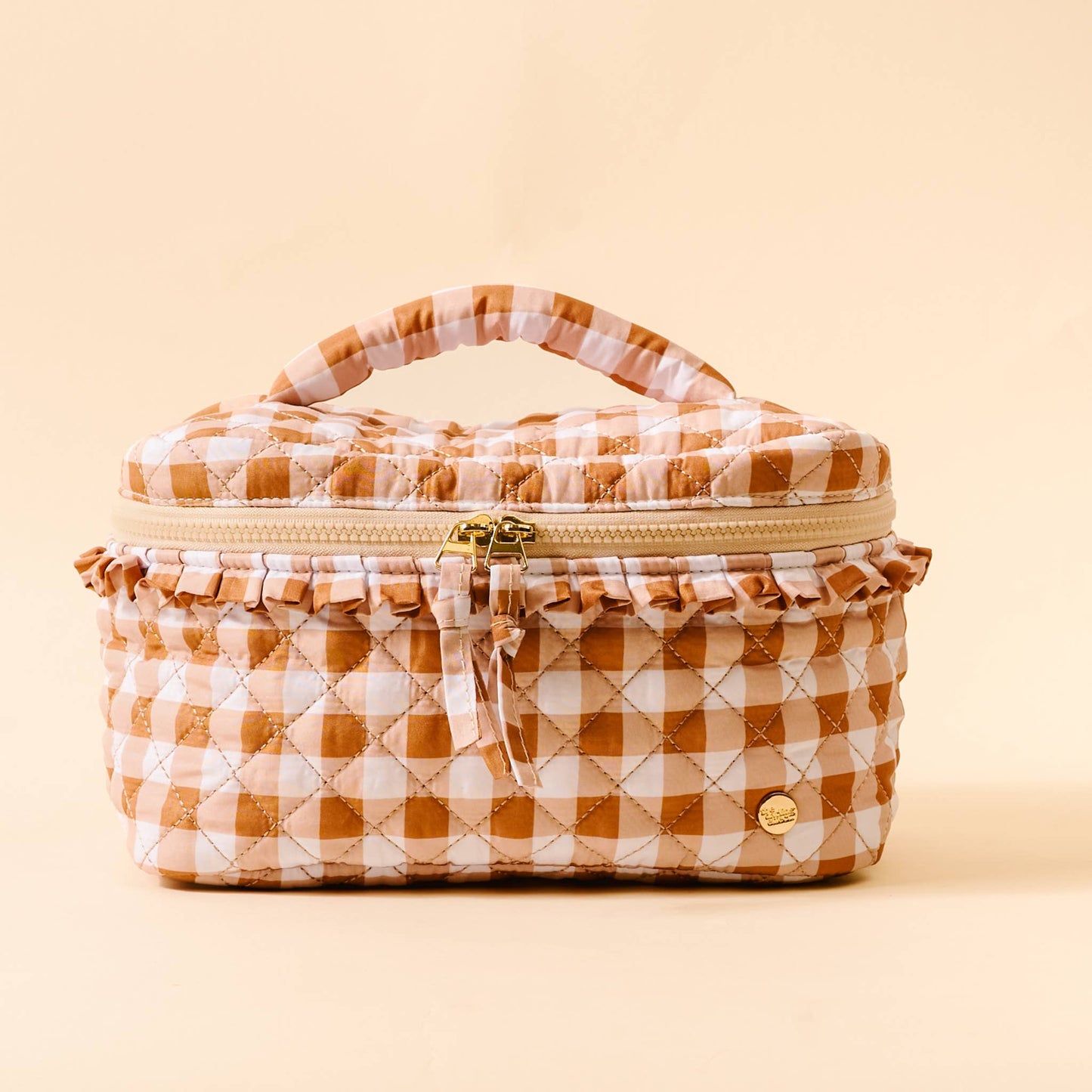 Maple Gingham Glam & Go Quilted Cosmetic Bag
