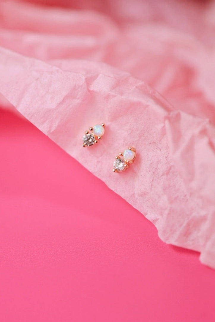 CZ Opal Studs