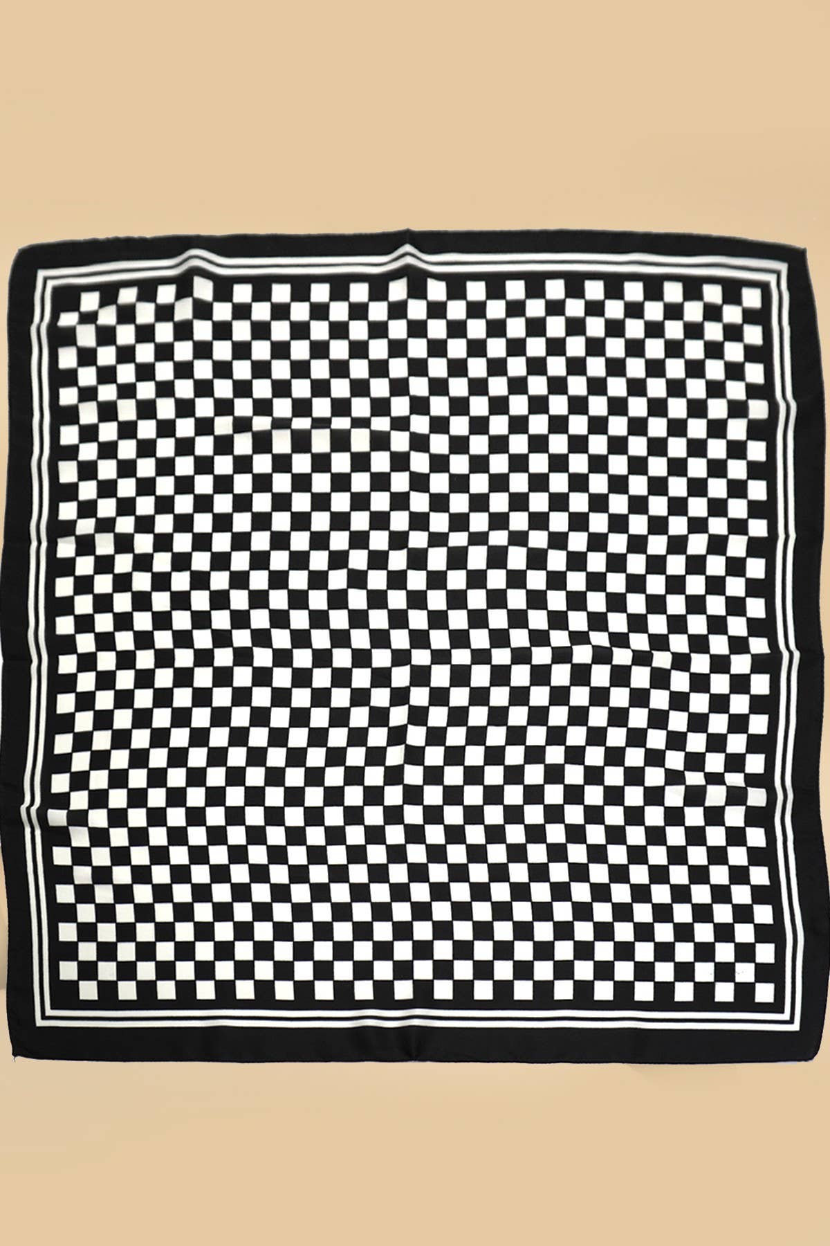 Checkered Silky Bandana Scarf
