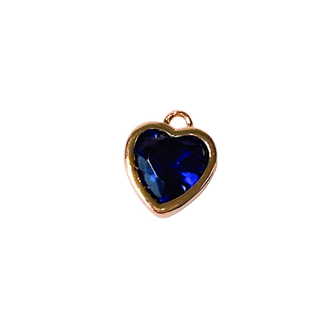 Heart Birthstone Gold Charm