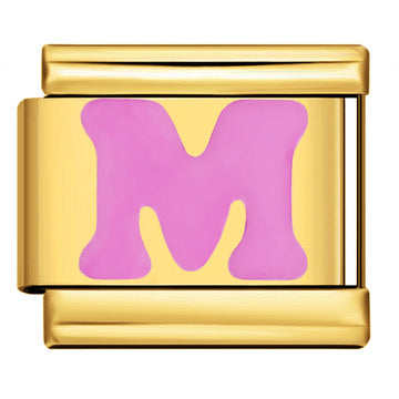 Gold Letter Italian Charm