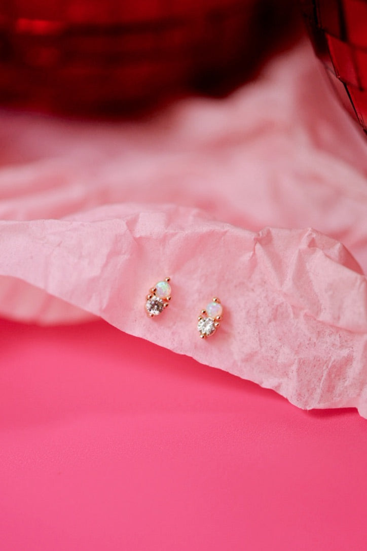 CZ Opal Studs